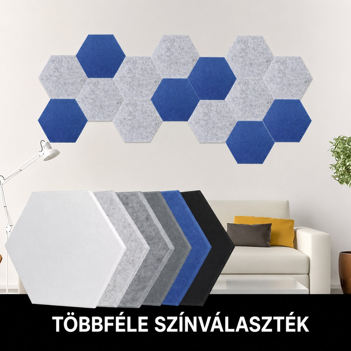 Bilnora extra sűrű Hatszögletű öntapadós hátoldalú filc panel