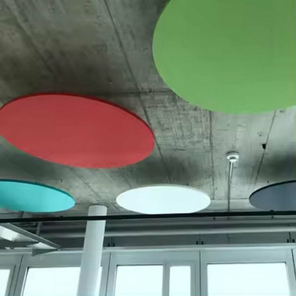 Bilnora extra sűrű kőr alakú akusztikai mennyezeti panel Ø80x1,2cm és Ø120x1,2cm (3)