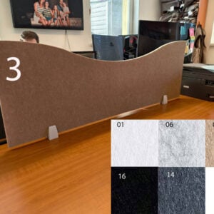 Bilnora asztal elálasztó hullámos akusztikai paraván 120x40x1.2cm - 1 mintájú (1)