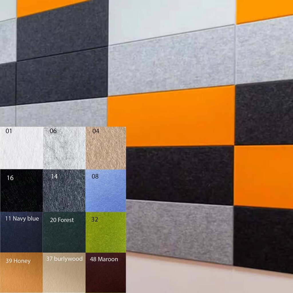 Bilnora extra sűrű akusztikai filc falpanel 120x60x2cm vastag, öntapadós hátsó résszel