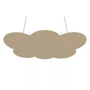 Bilnora extra sűrű, felhő alakú akusztikai mennyezeti panel 82×125×1.2cm. Camel színben