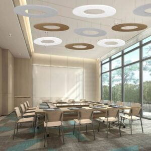 Bilnora extra sűrű, lyukas kör alakú akusztikai mennyezeti panel Ø120x1,2cm