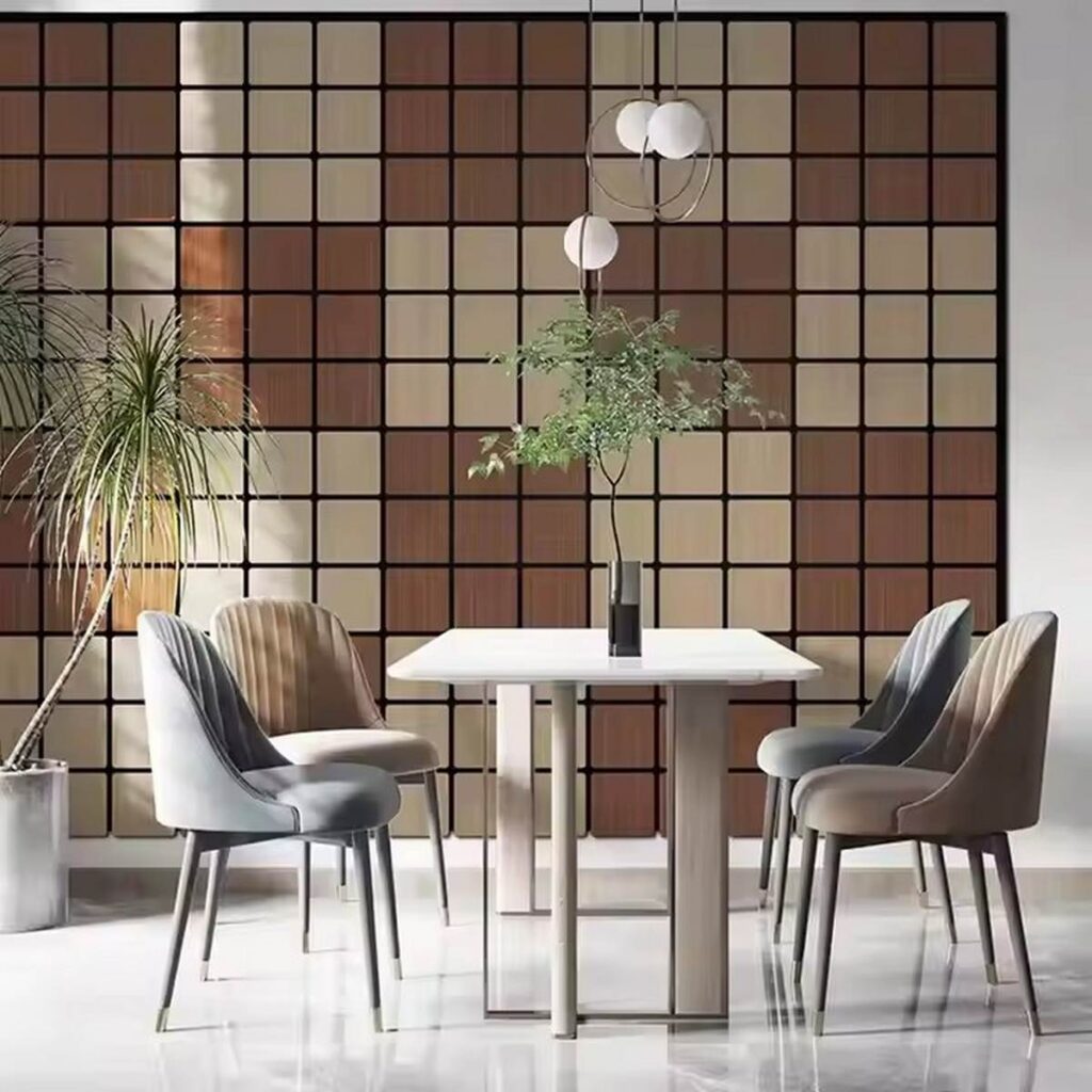 Freja Fa kockás akusztikus falipanel 60x60x1.5cm (3)