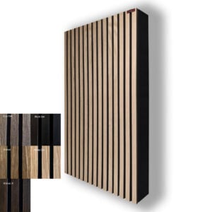 Akusztikai panel fa lamellás előlappal 100x60x8-13cm