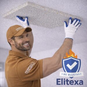 Elitexa 200 kgm³ tűzálló panel lakó- és kereskedelmi épületek mennyezetének hangszigetelésére – Ez a kép illusztráció Elitexa 200 kgm³ tűzálló panel lakó- és kereskedelmi épületek mennyezetének hangszigetelésére - Ez a kép illusztráció