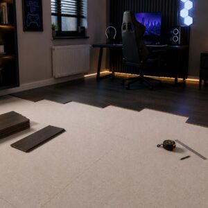 Extra sűrű, lángálló Elitexa alátét egy gamer szoba laminált padlója alatt, mert a látványos setup mellett a rejtett részletek is számítanak – Ez a kép illusztráció Extra sűrű, lángálló Elitexa alátét egy gamer szoba laminált padlója alatt, mert a látványos setup mellett a rejtett részletek is számítanak - Ez a kép illusztráció