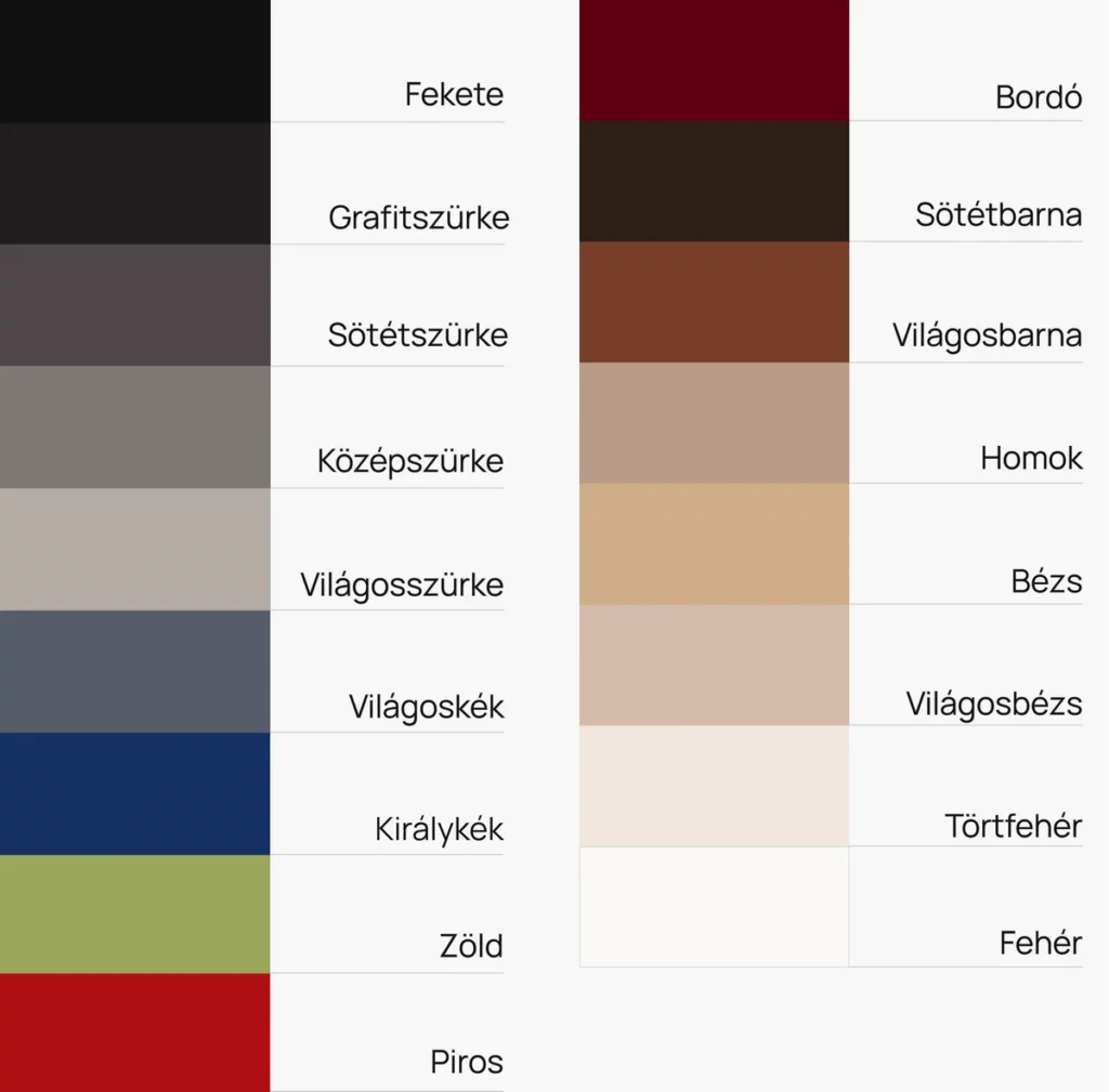 Szövet színek a diffúzor előlapos panelekhez