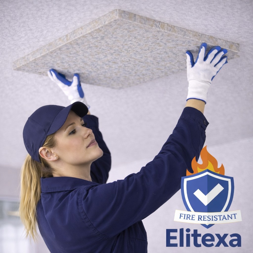 elitexa tűzálló szivacs mennyezeti panel felhelyezése