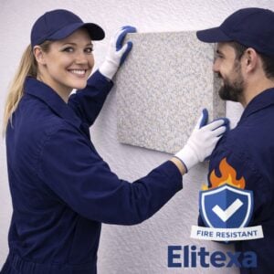 elitexa tűzálló szivacs padló alátét falra felhelyezése férfival