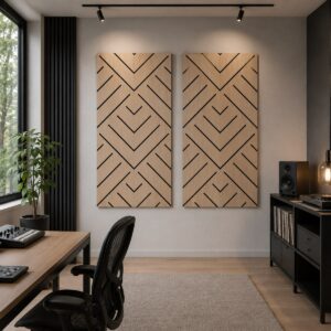 120x60x0,9 cm-es FREJA panelek több darabból összeállítva, ahol a V-vonalak látványos mintázatban folytatódnak a falon – ez a kép csak illusztráció 120x60x0,9 cm-es FREJA panelek több darabból összeállítva, ahol a V-vonalak látványos mintázatban folytatódnak a falon - ez a kép csak illusztráció